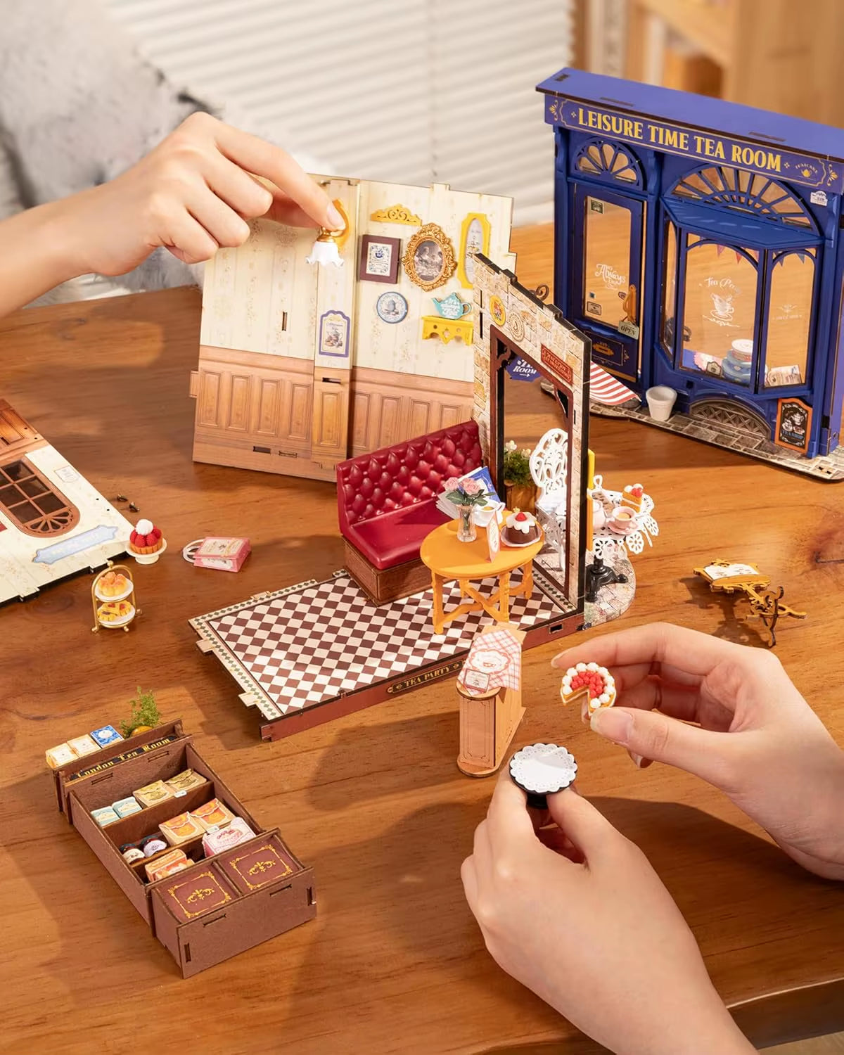 Rolife DIY Miniature Dollhouse Kit Leisure Time Tea Roomcrafts Hobbies Amazing Gift for Women Children DG171