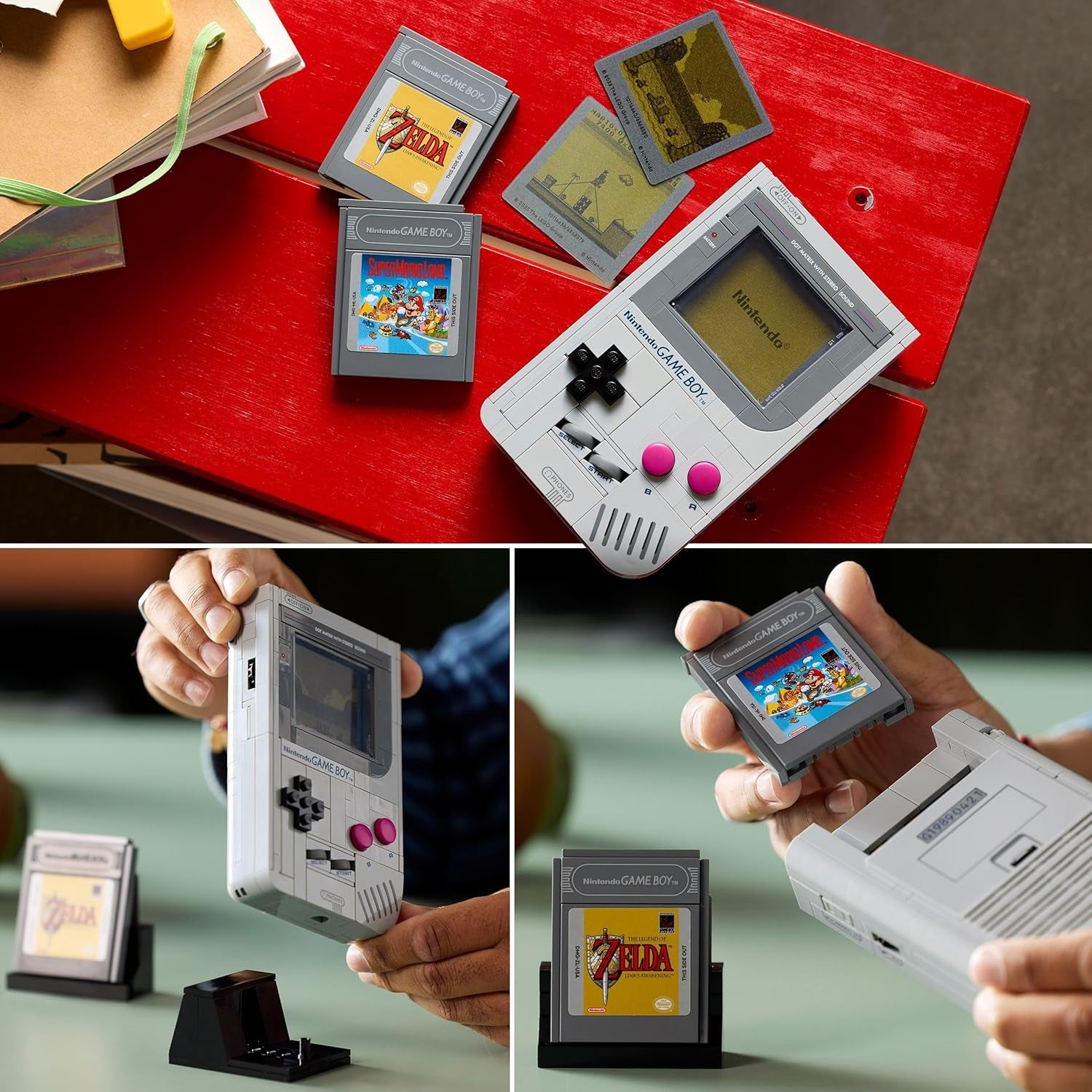 LEGO Super Mario Game Boy - Kit De Maquetas Para Adultos Con 2 Cartuchos De Videojuegos Inc. Zelda: Link'S Awakening Y Super Mario Land - Regalo Retro De Nintendo Para Gamers 72046