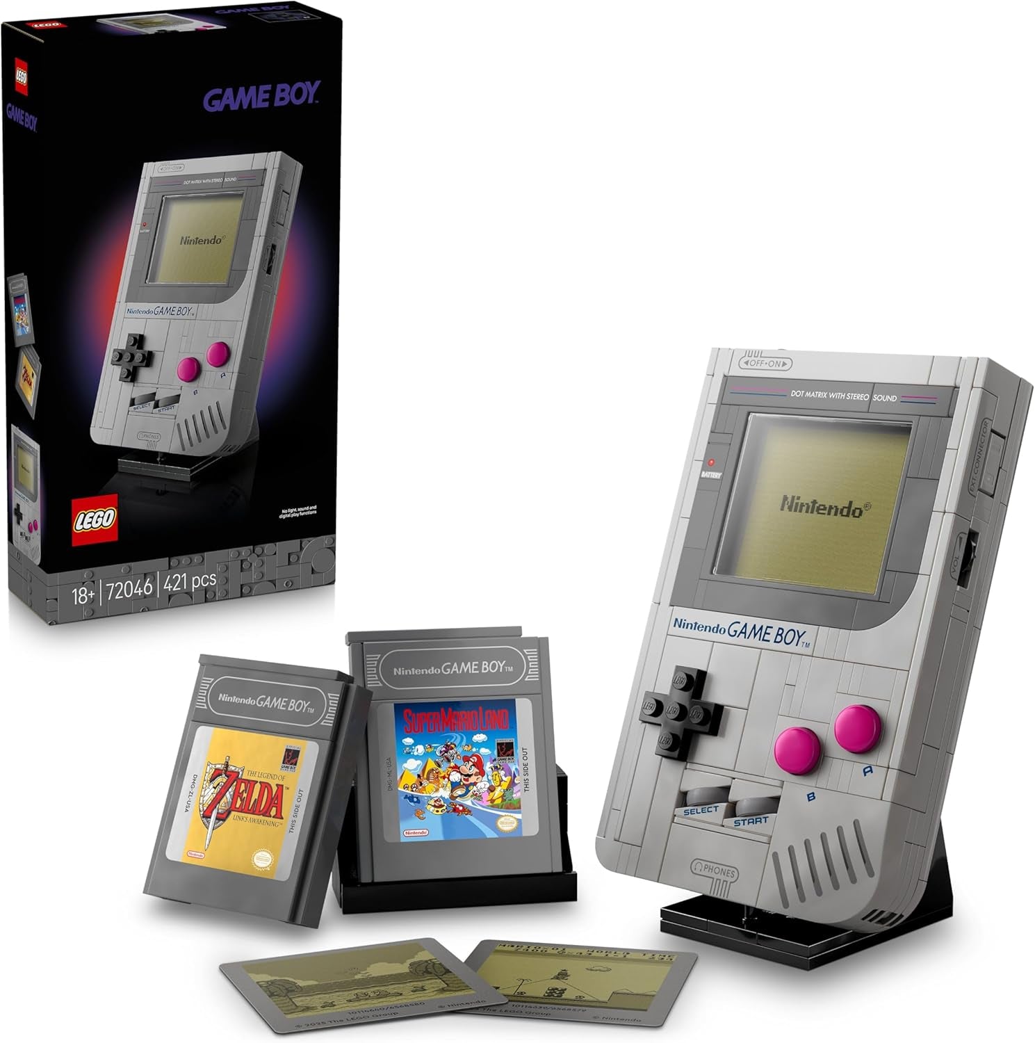 LEGO Super Mario Game Boy - Kit De Maquetas Para Adultos Con 2 Cartuchos De Videojuegos Inc. Zelda: Link'S Awakening Y Super Mario Land - Regalo Retro De Nintendo Para Gamers 72046