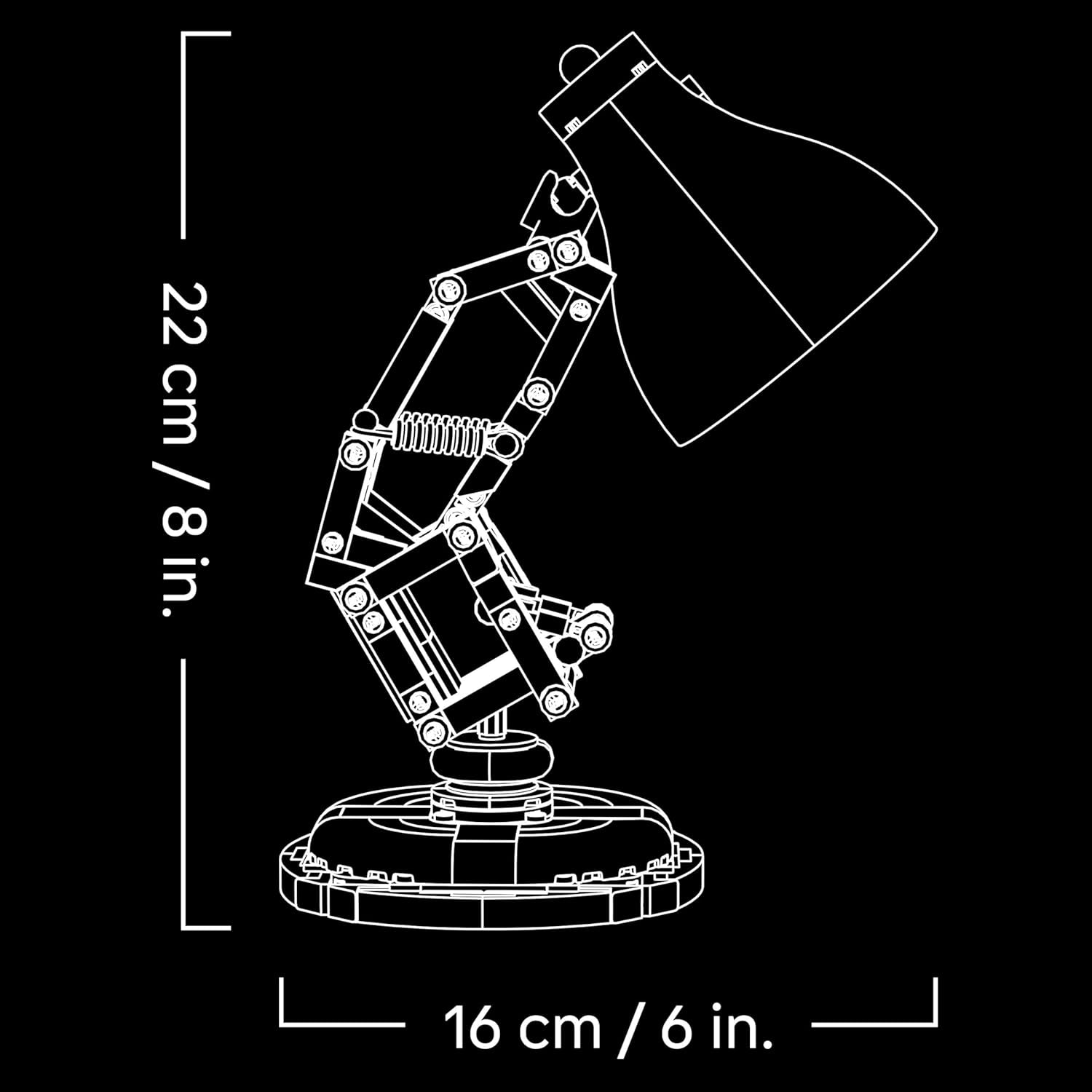 LEGO Ideas | Disney Pixar Luxo Jr. Modelo De Exposición Construible Y Coleccionable Para Adultos, Recuerdo Cinematográfico, Nostálgico Regalo Para Hombres, Mujeres Y Fans 21357