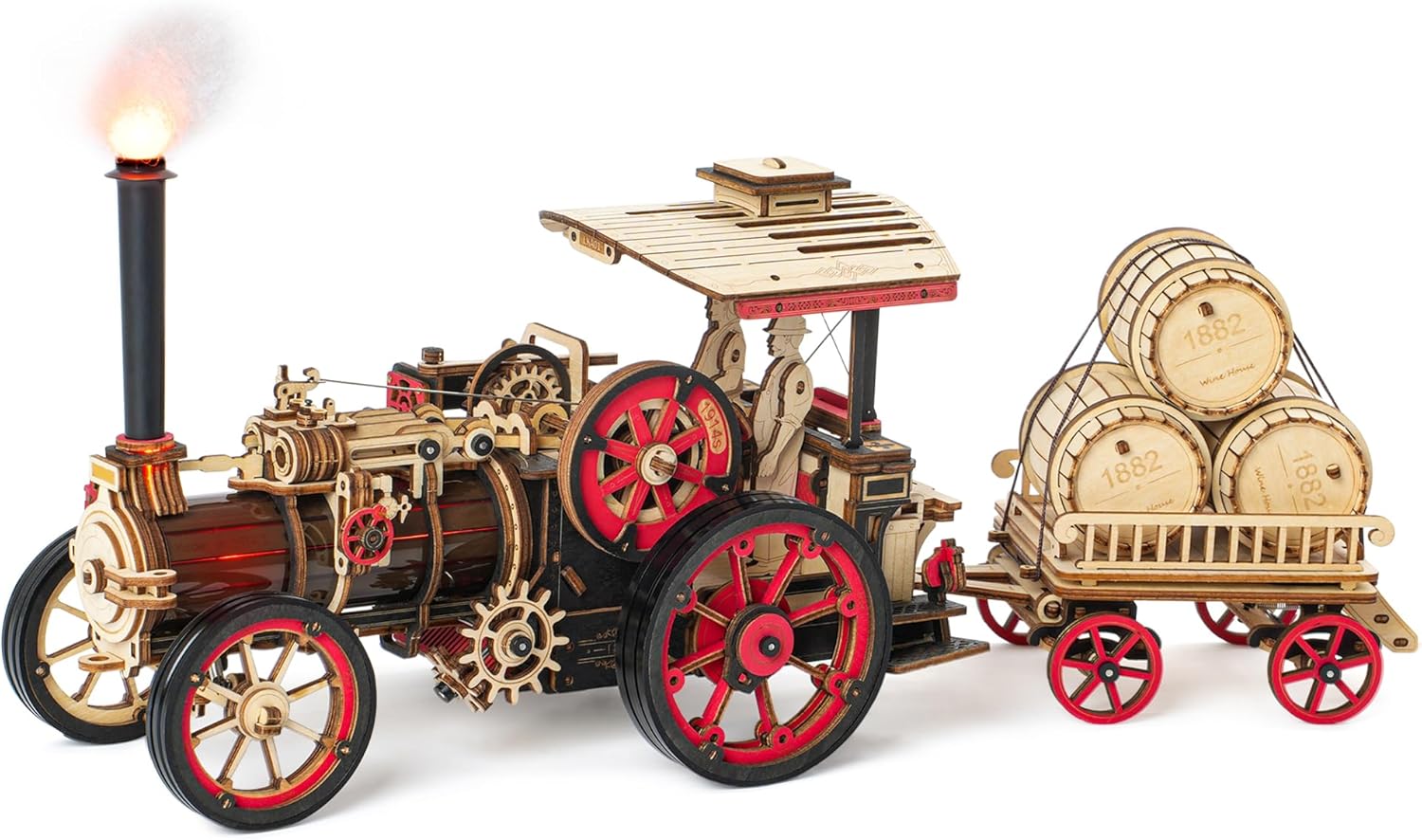 ROBOTIME Puzzle 3D Madera Adultos Maquetas Para Construir Rompecabezas Montar Decoración Pasatiempo Regalos De Calidad Para Chicos (Máquina De Vapor)