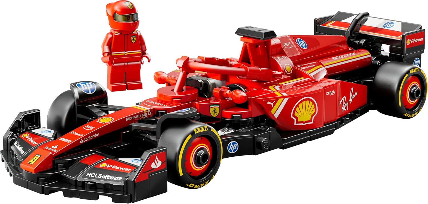LEGO Speed Champions Coche De Carreras Ferrari SF-24 F1 De Juguete - Maqueta De Vehículo Rojo De Fórmula 1 Y Minifigura De Piloto - Regalo Para Niños Y Niñas De 10+ Años - Regalo De Reyes Magos 77242
