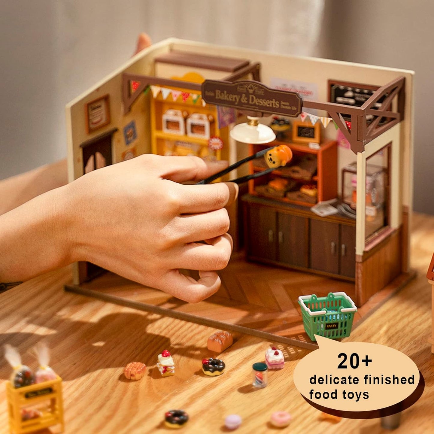 ROBOTIME Kit De Casa En Miniatura Para Adultos, Kit De Construcción De Casa De Muñecas Con Muebles Y Luces LED Para Regalo De Cumpleaños De Mujeres O Niñas.
