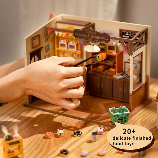ROBOTIME Kit De Casa En Miniatura Para Adultos, Kit De Construcción De Casa De Muñecas Con Muebles Y Luces LED Para Regalo De Cumpleaños De Mujeres O Niñas.