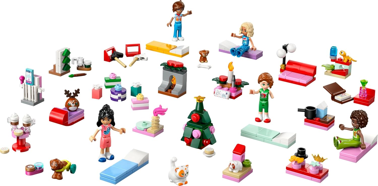 LEGO Friends Calendario De Adviento 2025 Para Niñas De 6+ Años - Juguete Para La Cuenta Atrás De Navidad Con 24 Sorpresas Inc. 5 Mini Muñecas, 5 Figuras De Animales Y Accesorios Adorables 42668