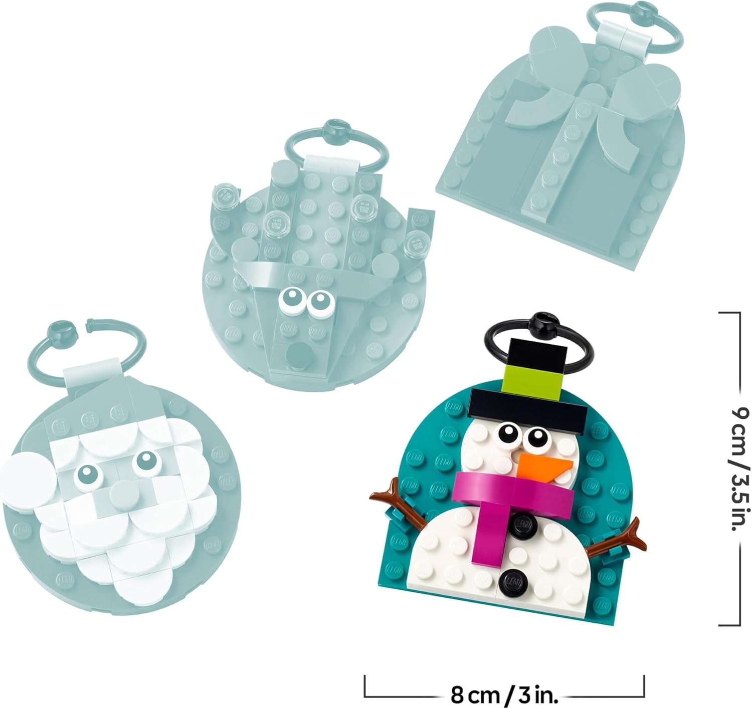 LEGO Selección De Adornos Navideños - Kit De Maquetas Con 4 Decoraciones Navideñas Para Colgar Inc. Papá Noel, Muñeco De Nieve Y Reno - Regalo Para Niñas Y Niños De 6+ Años 40744