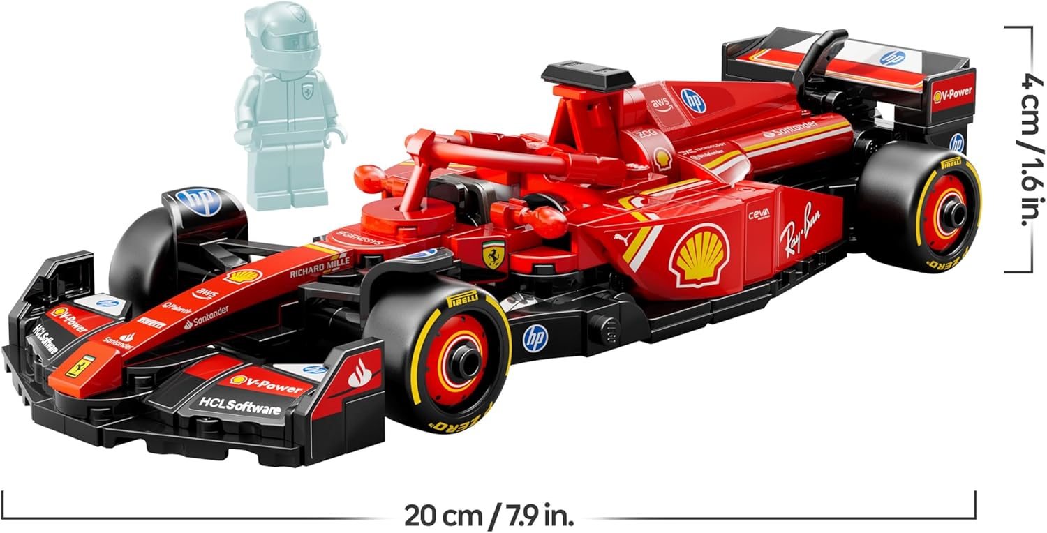 LEGO Speed Champions Coche De Carreras Ferrari SF-24 F1 De Juguete - Maqueta De Vehículo Rojo De Fórmula 1 Y Minifigura De Piloto - Regalo Para Niños Y Niñas De 10+ Años - Regalo De Reyes Magos 77242