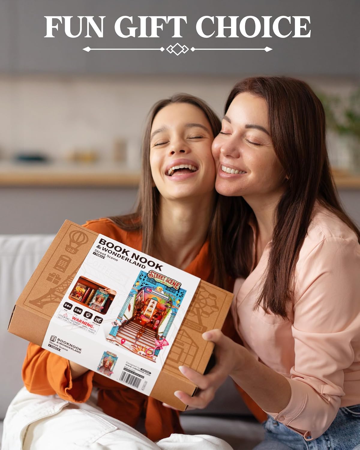 ROBOTIME Book Nook DIY Con Luces LED, Maqueta De Madera En Miniatura Para Estantería, Decoración Creativa, Regalo Original Para Adultos Y Adolescentes – Escena Callejera