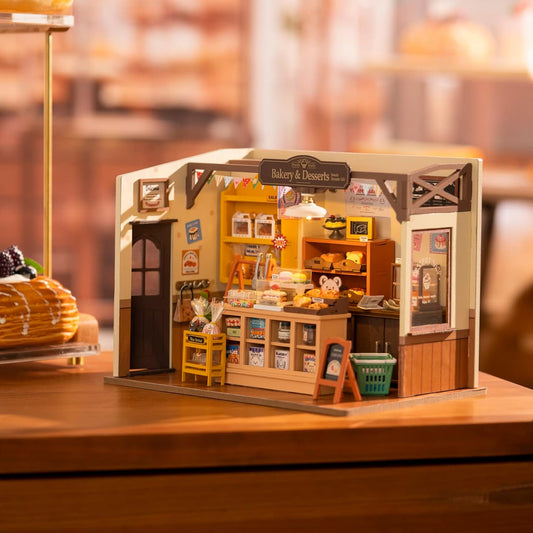 ROBOTIME Kit De Casa En Miniatura Para Adultos, Kit De Construcción De Casa De Muñecas Con Muebles Y Luces LED Para Regalo De Cumpleaños De Mujeres O Niñas.