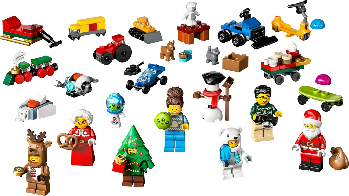 LEGO City Calendario De Adviento 2025 Para Niños Y Niñas De 5+ Años - Cuenta Atrás De Navidad Con 24 Sorpresas Inc. Tren, Coche, Tractor De Juguete, Oso Polar Y 7 Minifiguras - Regalo Navideño 60475