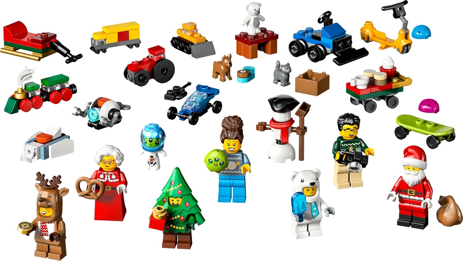 LEGO City Calendario De Adviento 2025 Para Niños Y Niñas De 5+ Años - Cuenta Atrás De Navidad Con 24 Sorpresas Inc. Tren, Coche, Tractor De Juguete, Oso Polar Y 7 Minifiguras - Regalo Navideño 60475