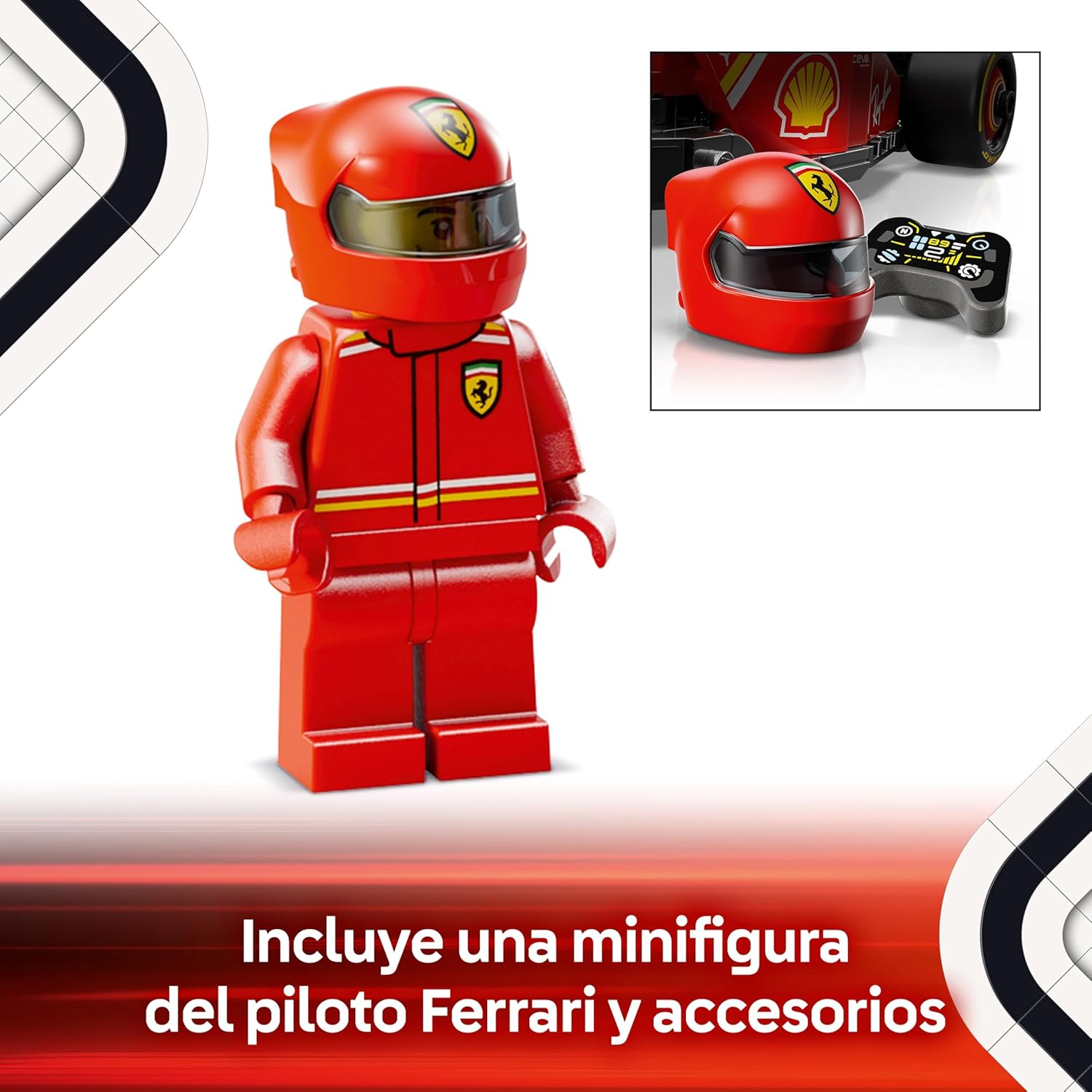 LEGO Speed Champions Coche De Carreras Ferrari SF-24 F1 De Juguete - Maqueta De Vehículo Rojo De Fórmula 1 Y Minifigura De Piloto - Regalo Para Niños Y Niñas De 10+ Años - Regalo De Reyes Magos 77242