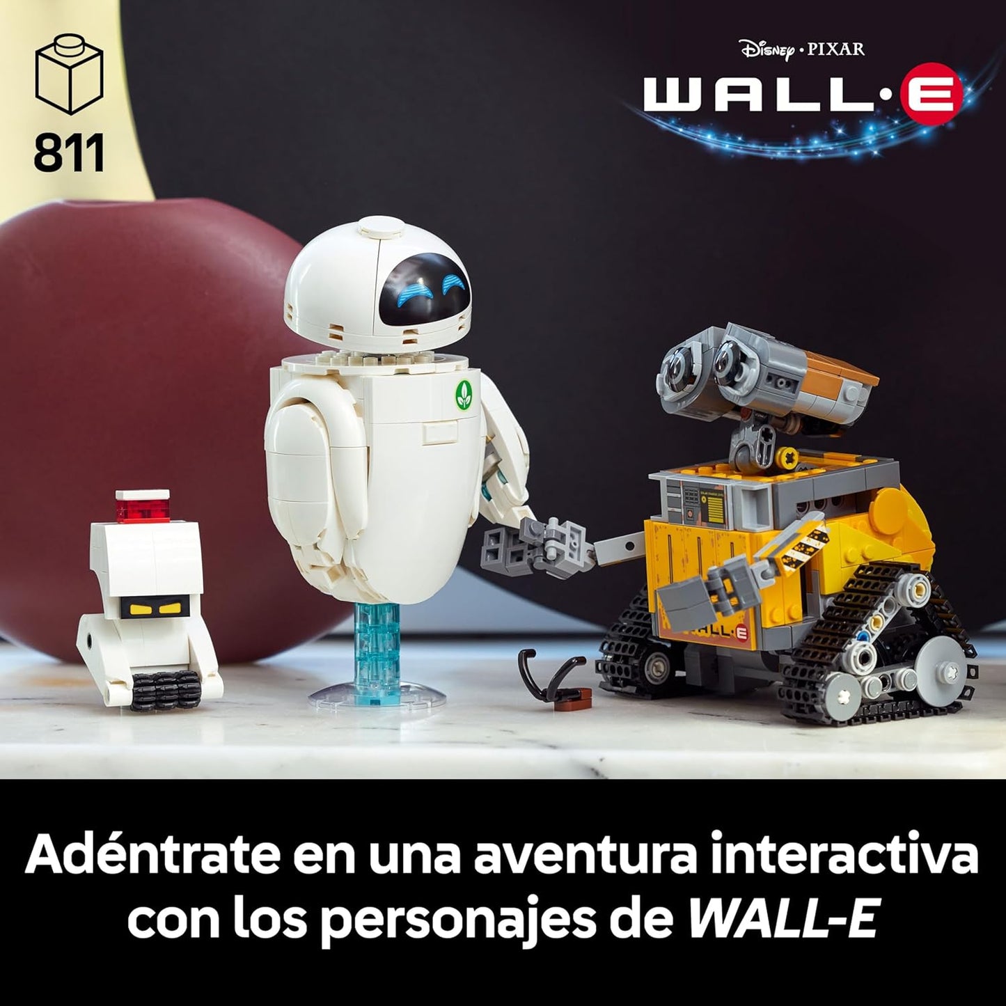 LEGO | Disney Pixar Wall-E Y Eve - Kit De Maquetas Para Adultos - Robots De Ladrillos Con Figuras De M-O Y HAL - Decoración Para El Hogar - Regalo Coleccionable Para Fans De La Película 43279