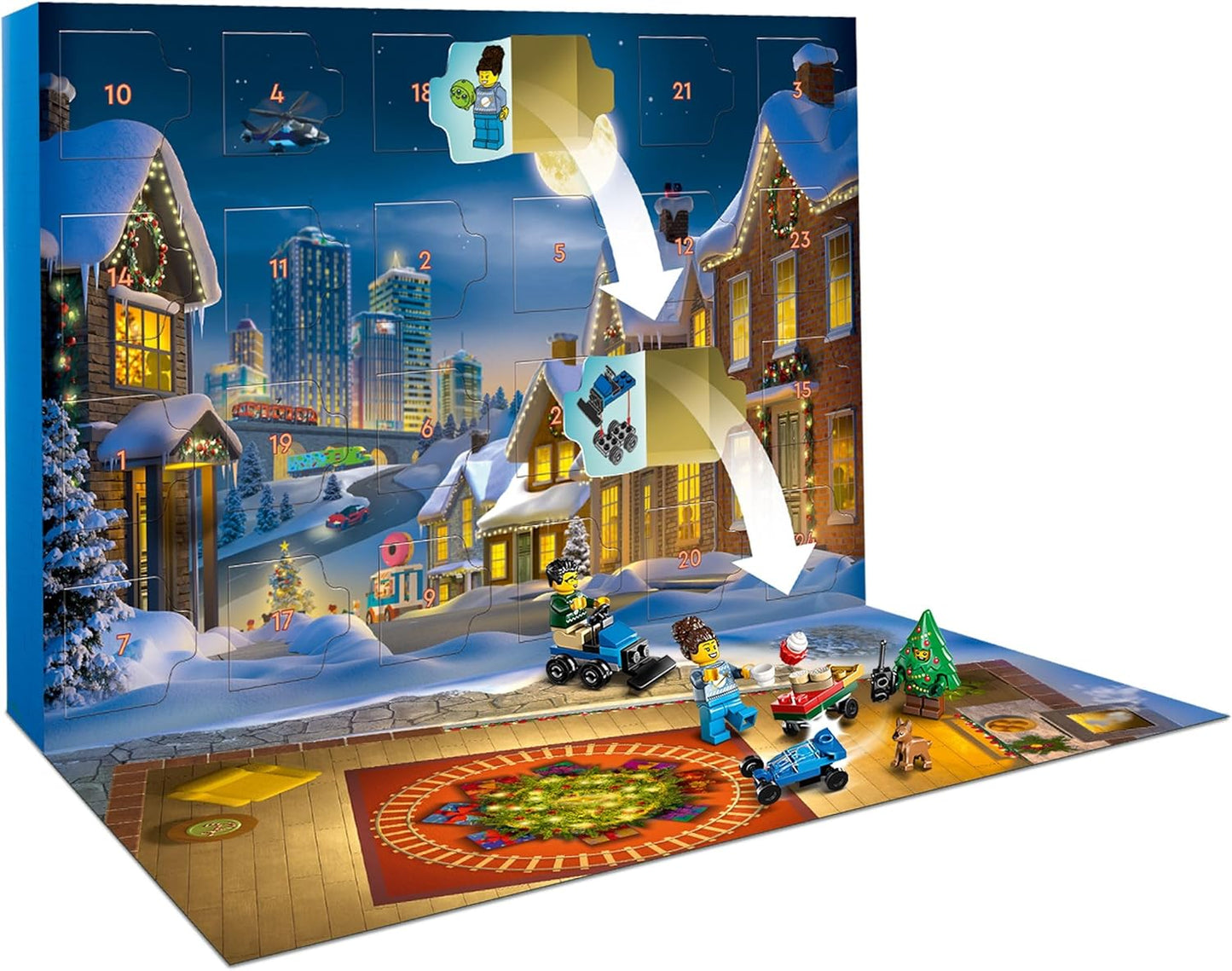 LEGO City Calendario De Adviento 2025 Para Niños Y Niñas De 5+ Años - Cuenta Atrás De Navidad Con 24 Sorpresas Inc. Tren, Coche, Tractor De Juguete, Oso Polar Y 7 Minifiguras - Regalo Navideño 60475