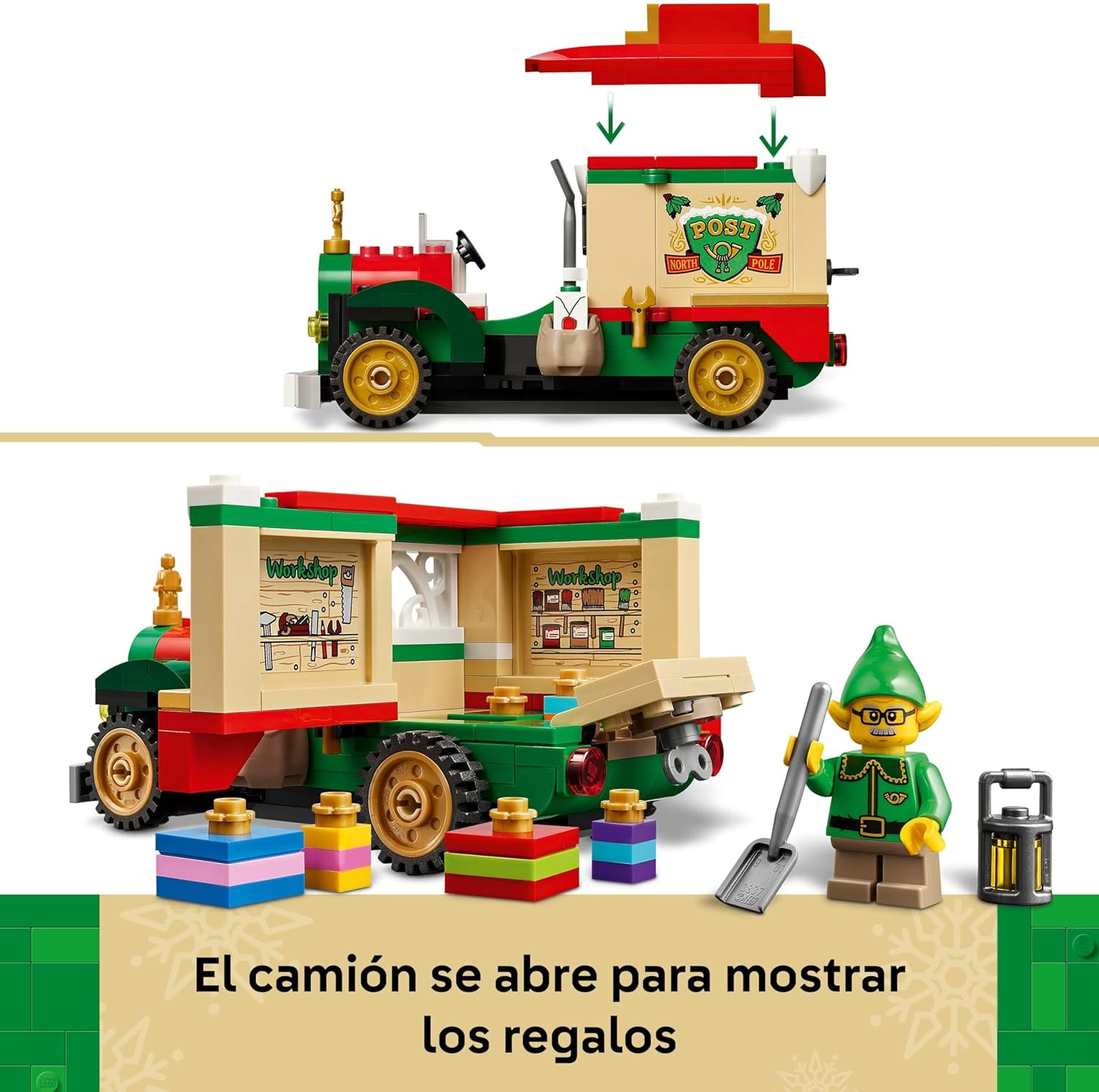 LEGO Camión De Reparto De Papá Noel De Juguete - Maqueta Colorida Para Exponer Con Árbol De Navidad, Regalos Y Adornos Navideños Niños Y Niñas De 8+ Años 40746