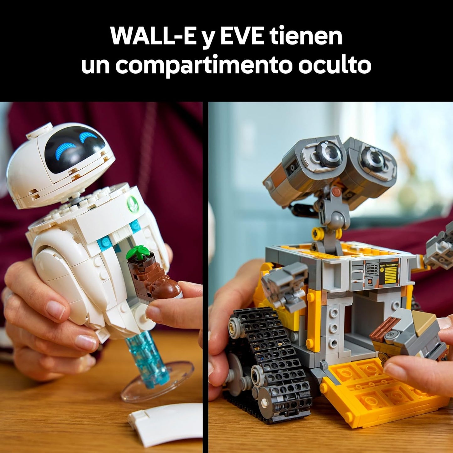 LEGO | Disney Pixar Wall-E Y Eve - Kit De Maquetas Para Adultos - Robots De Ladrillos Con Figuras De M-O Y HAL - Decoración Para El Hogar - Regalo Coleccionable Para Fans De La Película 43279