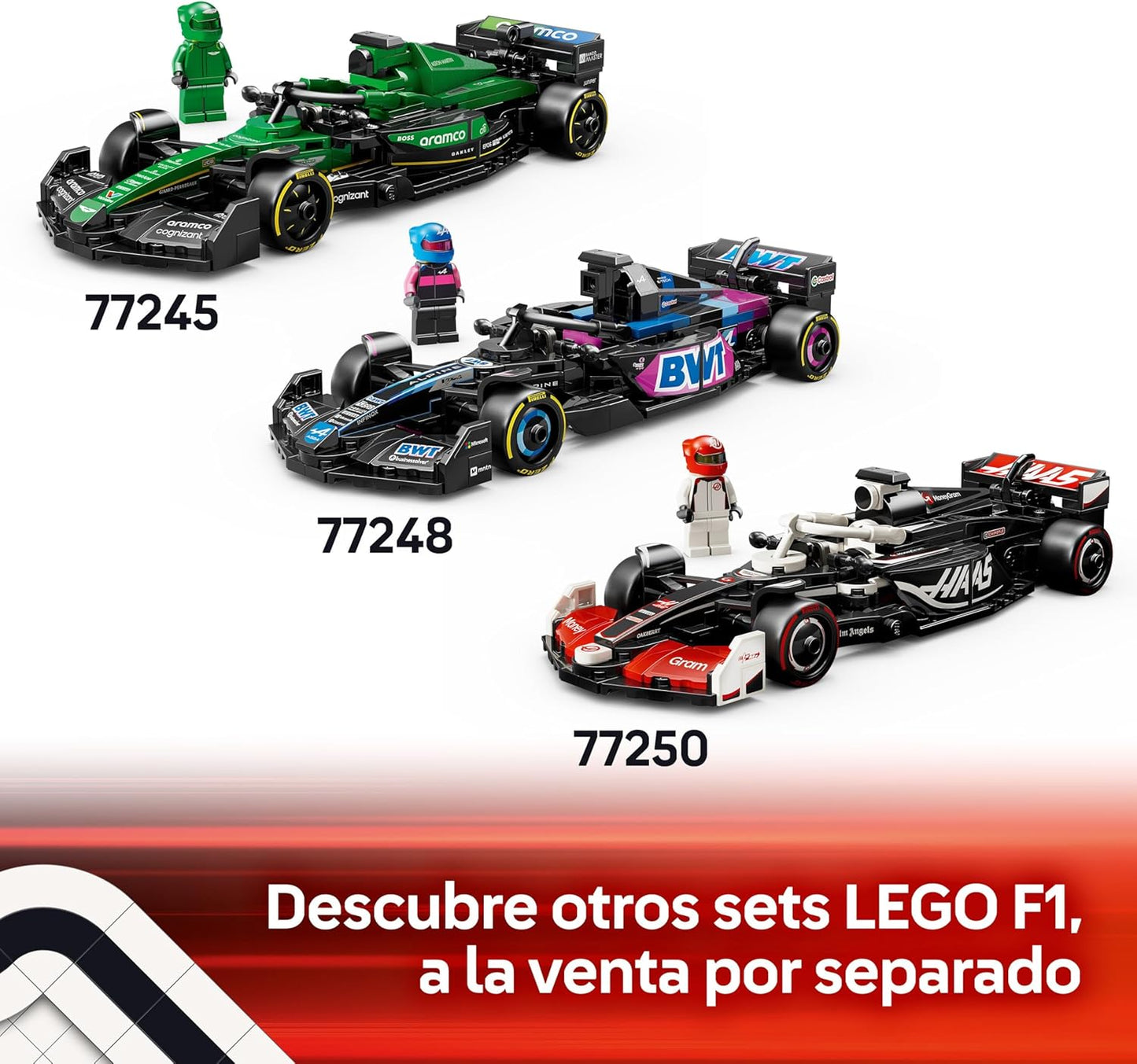 LEGO Speed Champions Coche De Carreras Ferrari SF-24 F1 De Juguete - Maqueta De Vehículo Rojo De Fórmula 1 Y Minifigura De Piloto - Regalo Para Niños Y Niñas De 10+ Años - Regalo De Reyes Magos 77242