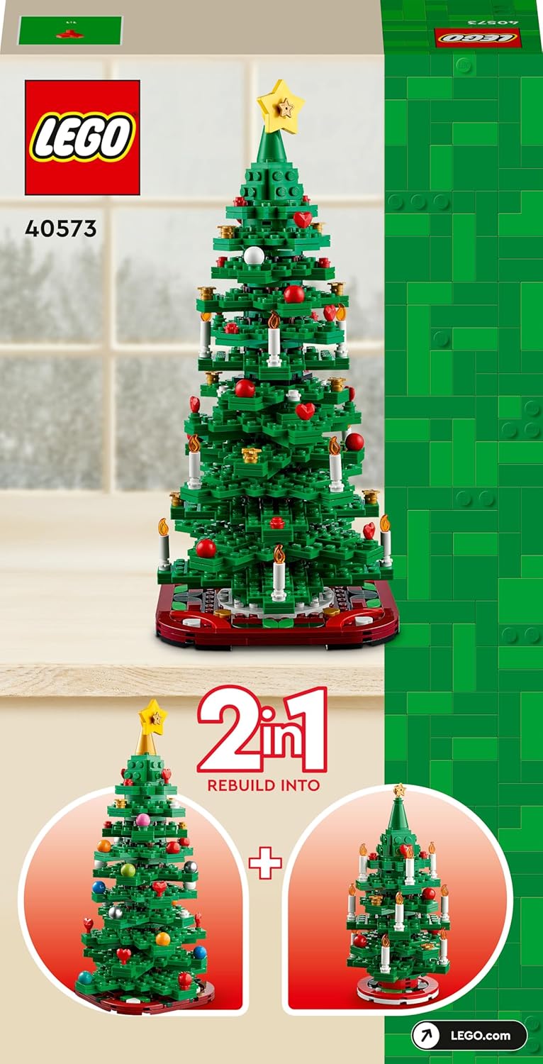 LEGO Árbol De Navidad Juguete De Construcción, Decoración Navideña Para Salón O Dormitorio, Juego Imaginativo, Manualidades En Familia, Regalo Para Niñas Y Niños De 12 Años O Más 40573