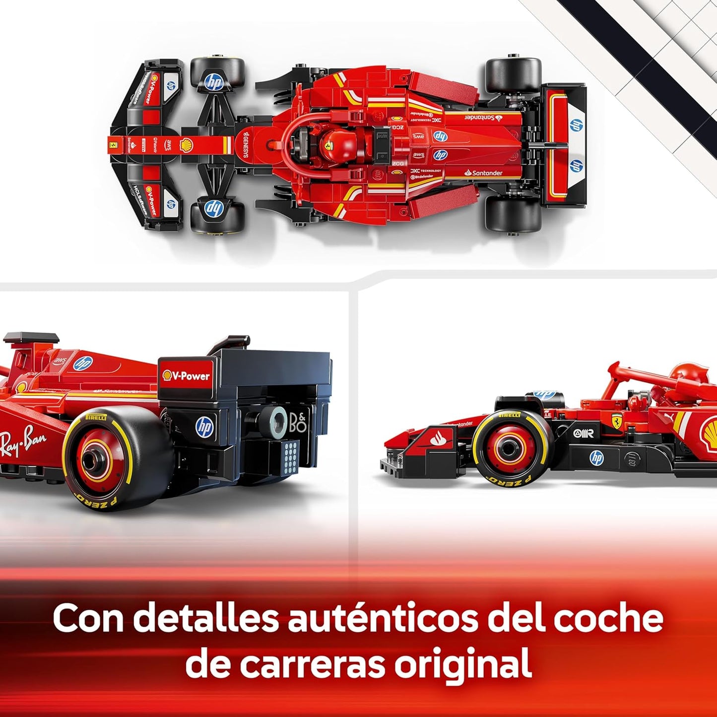 LEGO Speed Champions Coche De Carreras Ferrari SF-24 F1 De Juguete - Maqueta De Vehículo Rojo De Fórmula 1 Y Minifigura De Piloto - Regalo Para Niños Y Niñas De 10+ Años - Regalo De Reyes Magos 77242