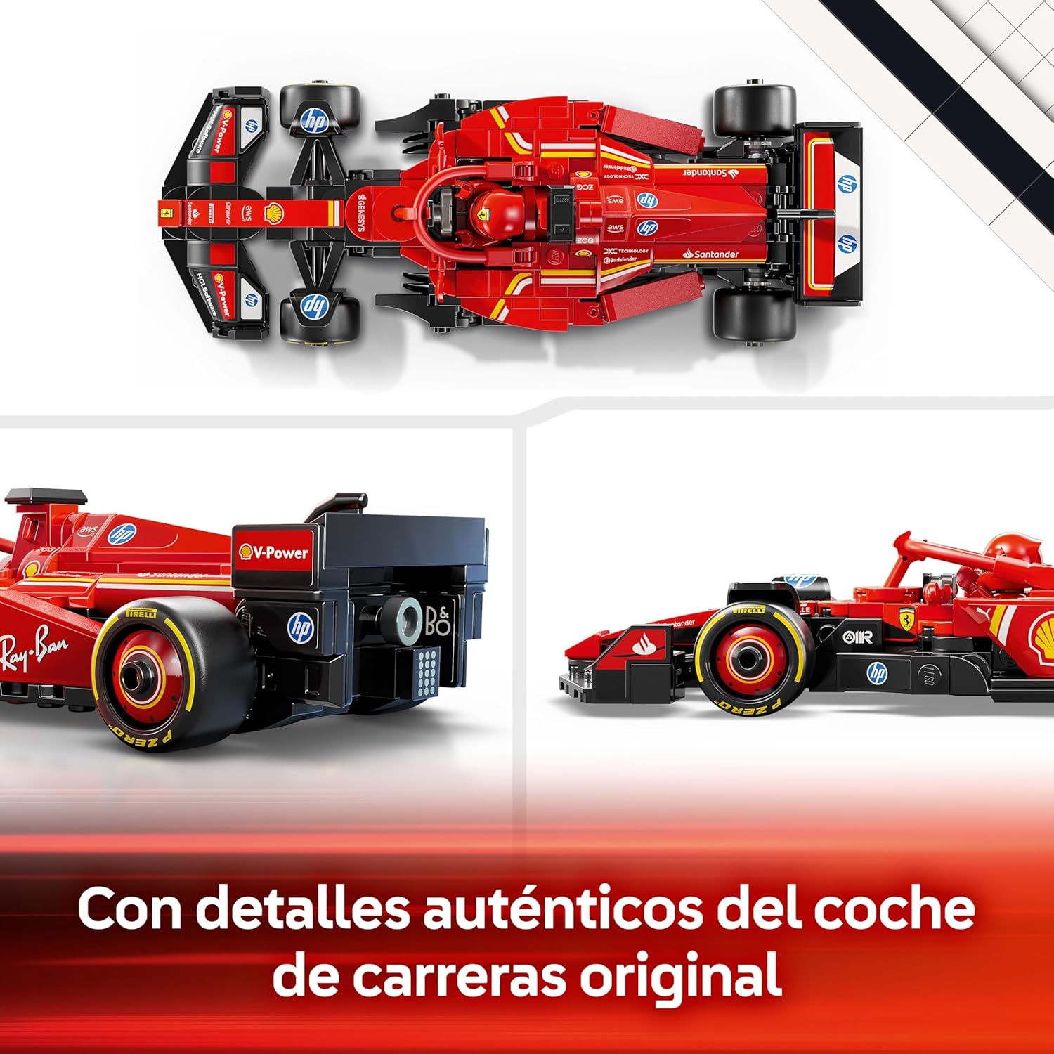 LEGO Speed Champions Coche De Carreras Ferrari SF-24 F1 De Juguete - Maqueta De Vehículo Rojo De Fórmula 1 Y Minifigura De Piloto - Regalo Para Niños Y Niñas De 10+ Años - Regalo De Reyes Magos 77242