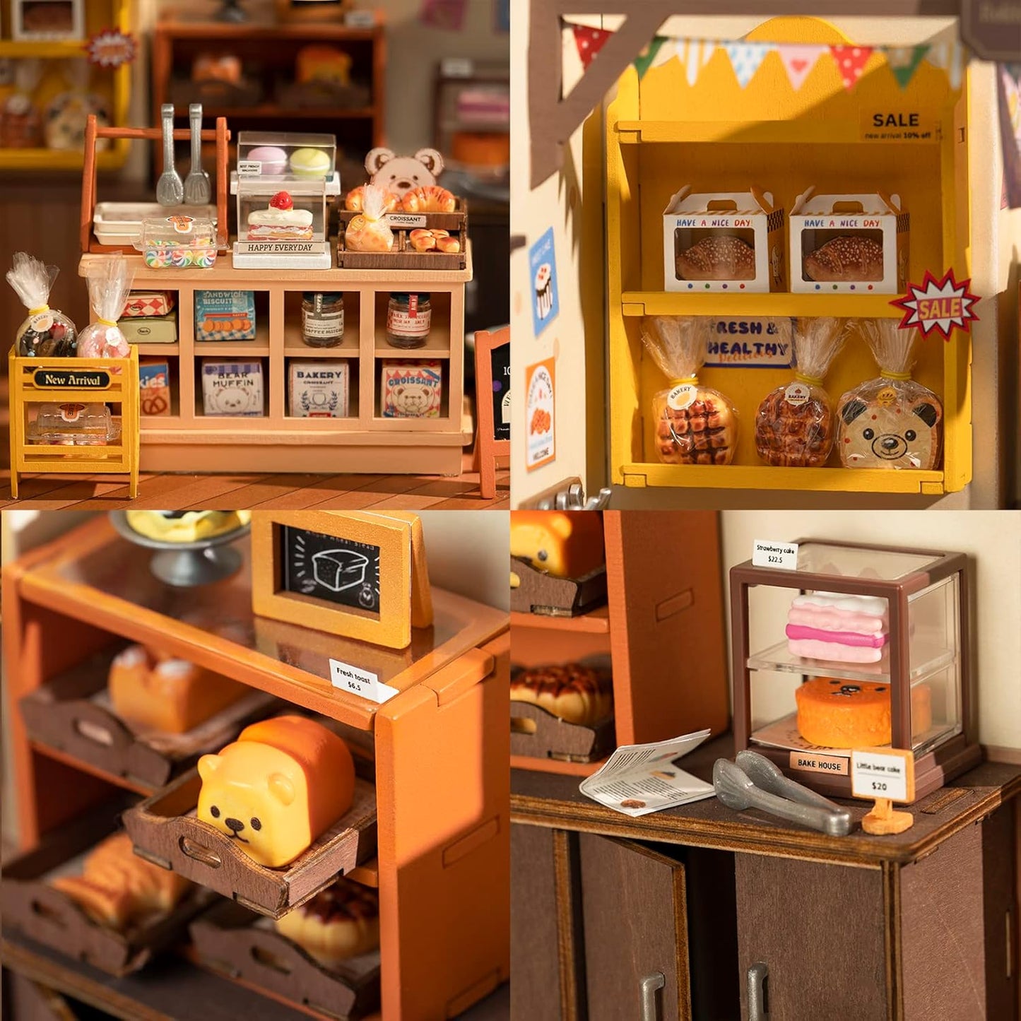 ROBOTIME Kit De Casa En Miniatura Para Adultos, Kit De Construcción De Casa De Muñecas Con Muebles Y Luces LED Para Regalo De Cumpleaños De Mujeres O Niñas.