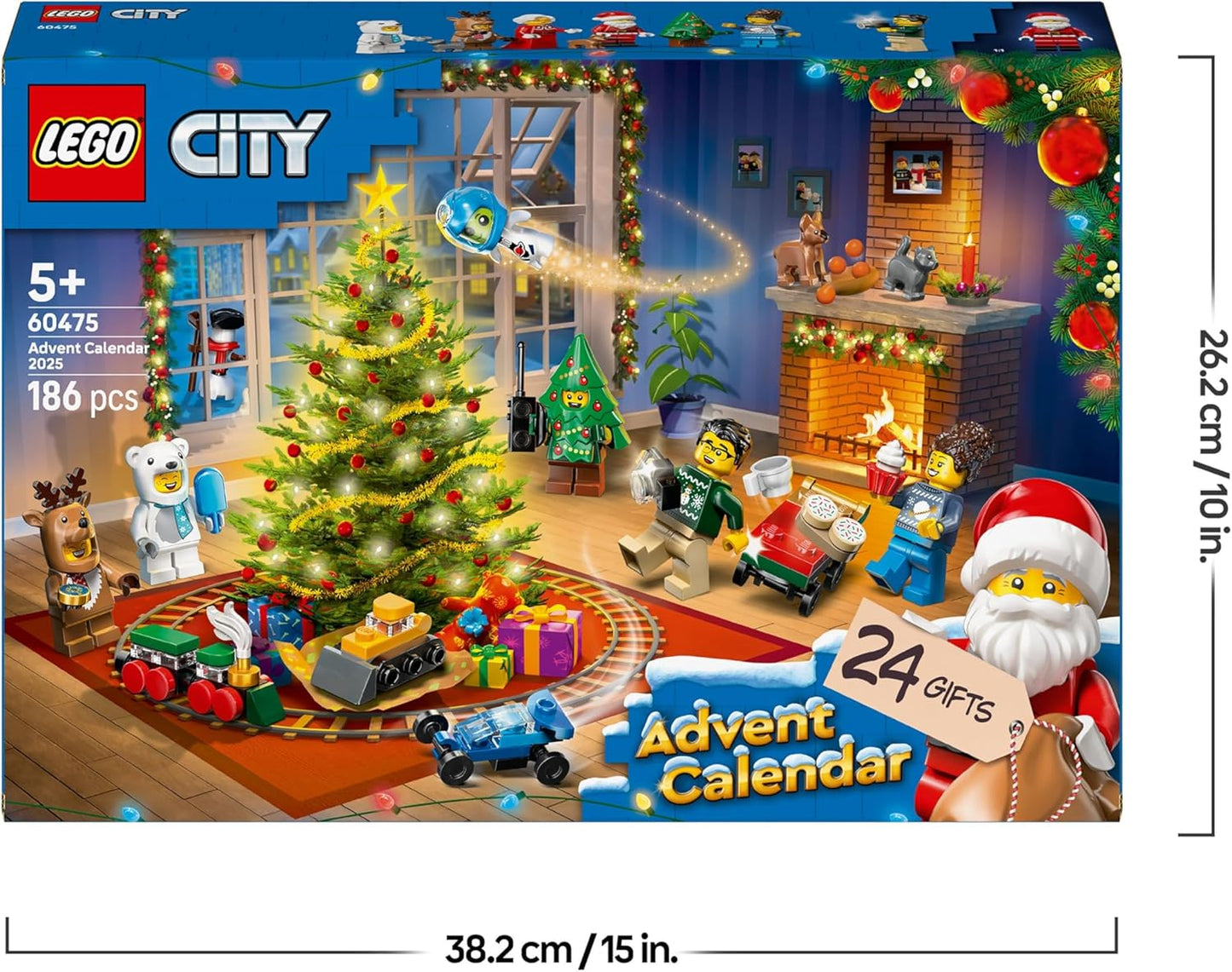 LEGO City Calendario De Adviento 2025 Para Niños Y Niñas De 5+ Años - Cuenta Atrás De Navidad Con 24 Sorpresas Inc. Tren, Coche, Tractor De Juguete, Oso Polar Y 7 Minifiguras - Regalo Navideño 60475