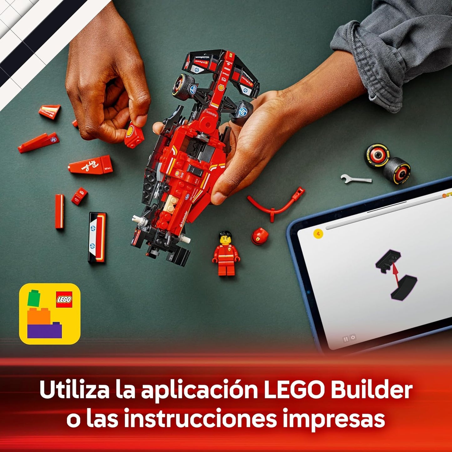 LEGO Speed Champions Coche De Carreras Ferrari SF-24 F1 De Juguete - Maqueta De Vehículo Rojo De Fórmula 1 Y Minifigura De Piloto - Regalo Para Niños Y Niñas De 10+ Años - Regalo De Reyes Magos 77242