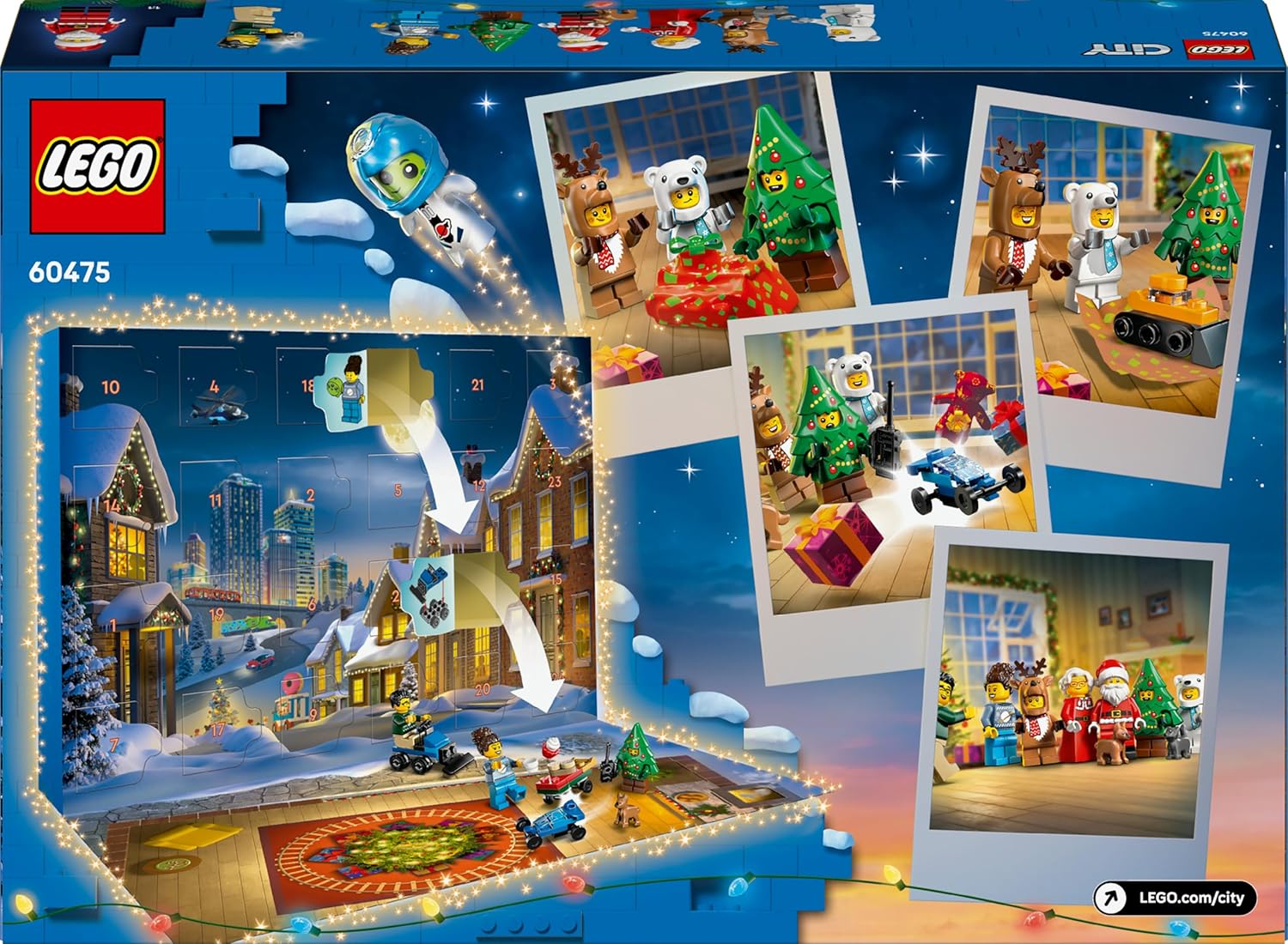 LEGO City Calendario De Adviento 2025 Para Niños Y Niñas De 5+ Años - Cuenta Atrás De Navidad Con 24 Sorpresas Inc. Tren, Coche, Tractor De Juguete, Oso Polar Y 7 Minifiguras - Regalo Navideño 60475