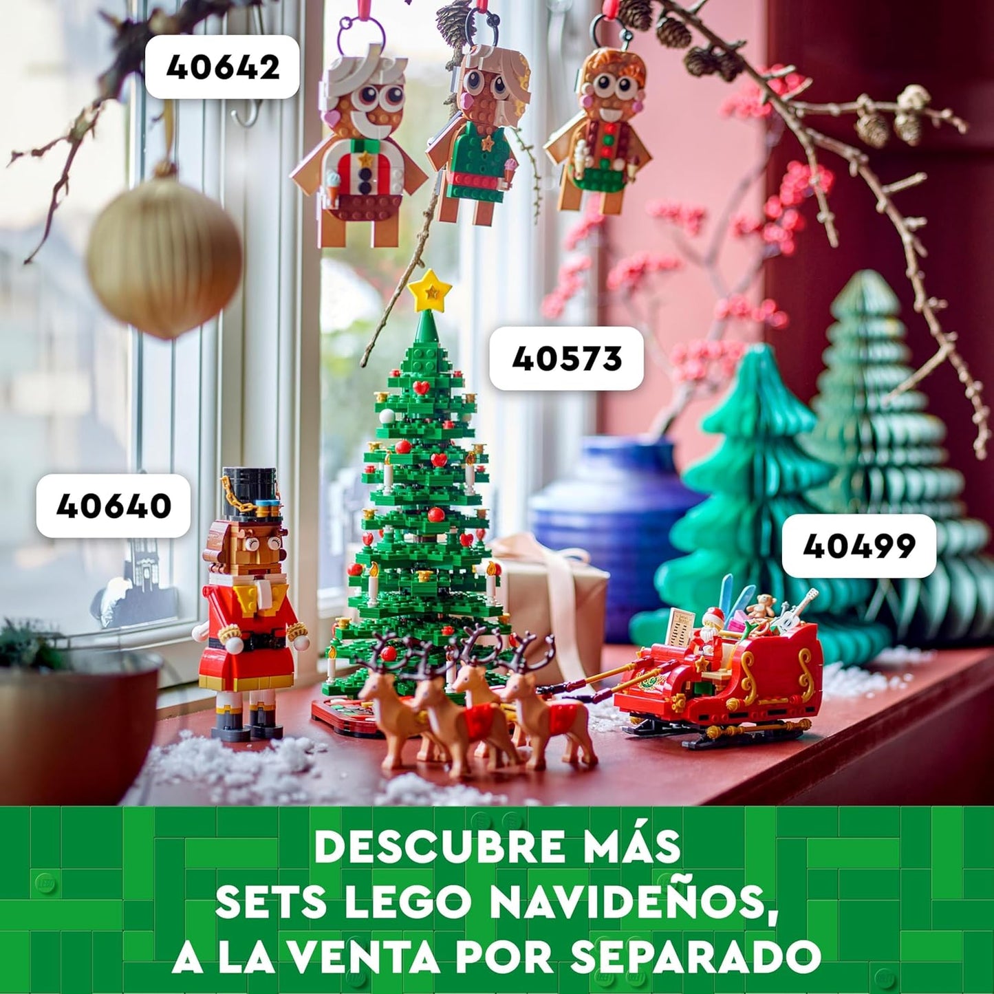 LEGO Árbol De Navidad Juguete De Construcción, Decoración Navideña Para Salón O Dormitorio, Juego Imaginativo, Manualidades En Familia, Regalo Para Niñas Y Niños De 12 Años O Más 40573