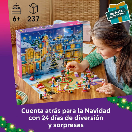 LEGO Friends Calendario De Adviento 2025 Para Niñas De 6+ Años - Juguete Para La Cuenta Atrás De Navidad Con 24 Sorpresas Inc. 5 Mini Muñecas, 5 Figuras De Animales Y Accesorios Adorables 42668