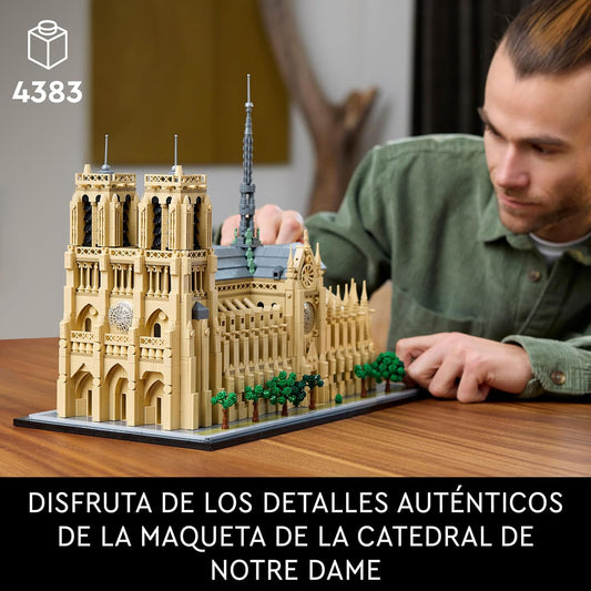LEGO Architecture Notre Dame De París Maquetas Para Construir Para Adultos, Set De Arquitectura De Catedral, Recuerdo De Historia De Francia, Regalo Para Hombres, Mujeres, Padres Y Madres 21061