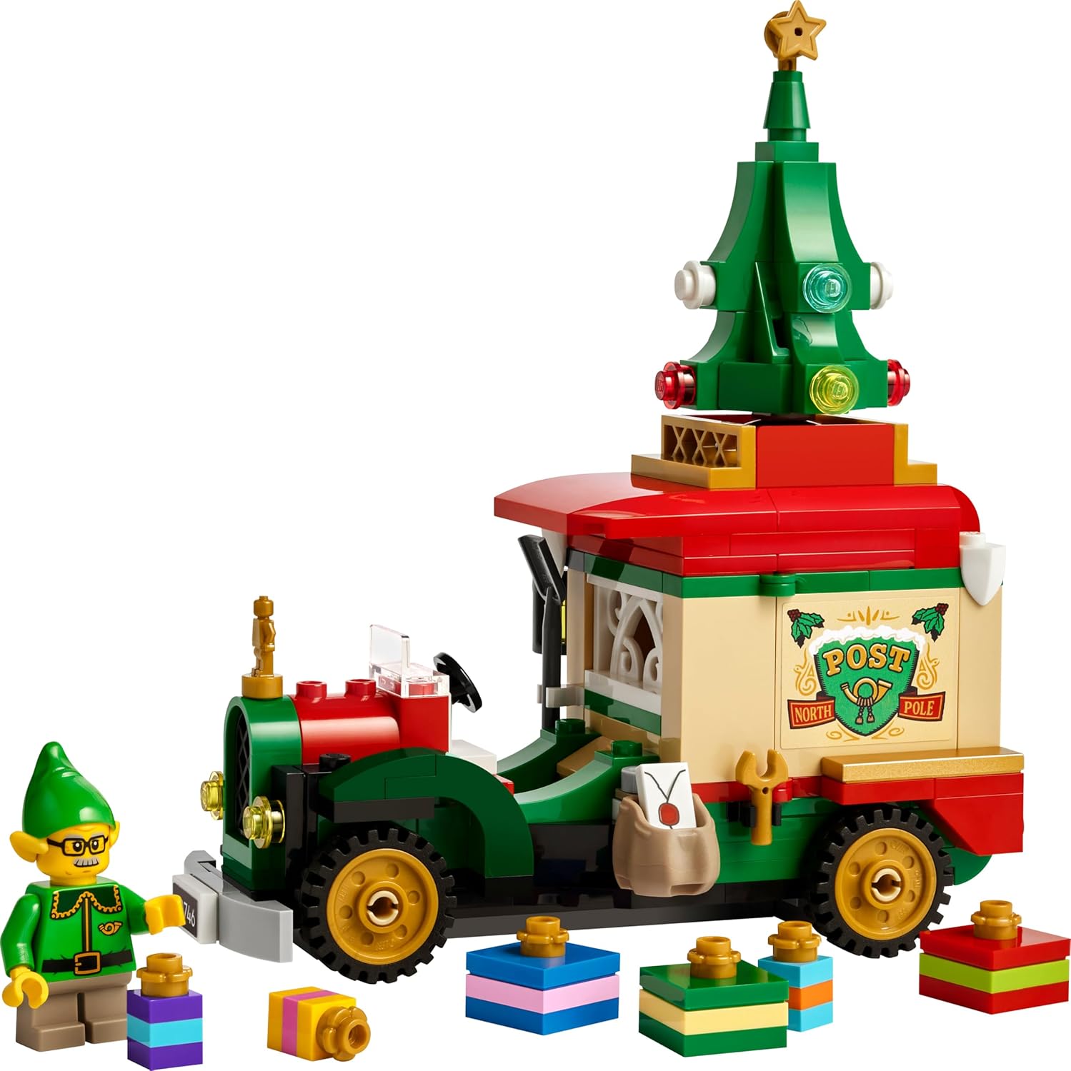 LEGO Camión De Reparto De Papá Noel De Juguete - Maqueta Colorida Para Exponer Con Árbol De Navidad, Regalos Y Adornos Navideños Niños Y Niñas De 8+ Años 40746