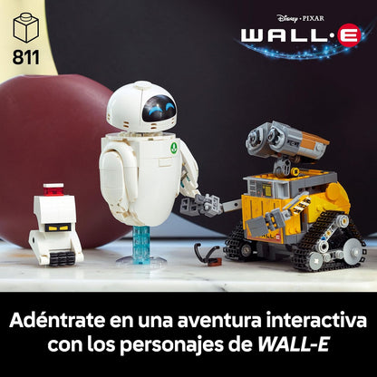 LEGO | Disney Pixar Wall-E Y Eve - Kit De Maquetas Para Adultos - Robots De Ladrillos Con Figuras De M-O Y HAL - Decoración Para El Hogar - Regalo Coleccionable Para Fans De La Película 43279