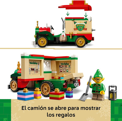 LEGO Camión De Reparto De Papá Noel De Juguete - Maqueta Colorida Para Exponer Con Árbol De Navidad, Regalos Y Adornos Navideños Niños Y Niñas De 8+ Años 40746