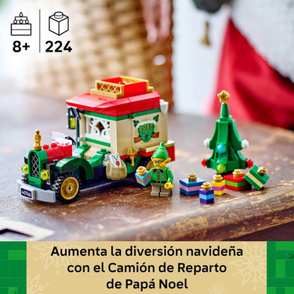 LEGO Camión De Reparto De Papá Noel De Juguete - Maqueta Colorida Para Exponer Con Árbol De Navidad, Regalos Y Adornos Navideños Niños Y Niñas De 8+ Años 40746
