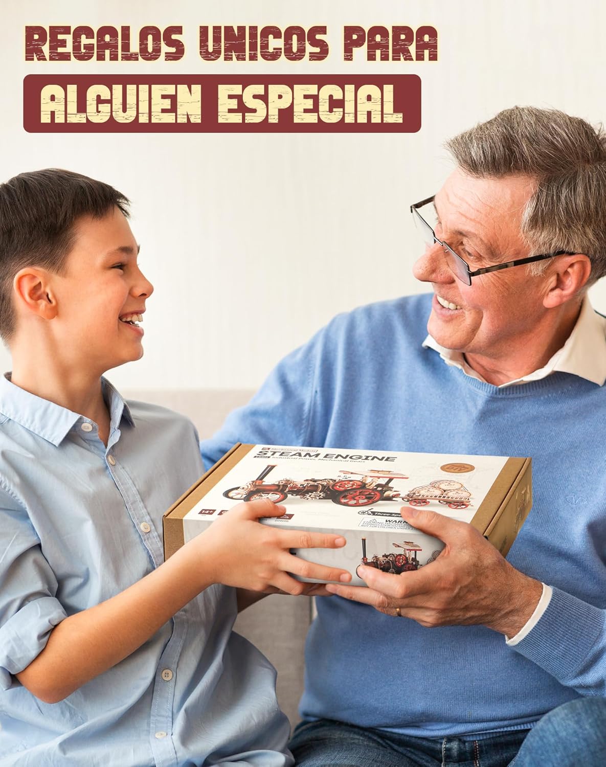 ROBOTIME Puzzle 3D Madera Adultos Maquetas Para Construir Rompecabezas Montar Decoración Pasatiempo Regalos De Calidad Para Chicos (Máquina De Vapor)