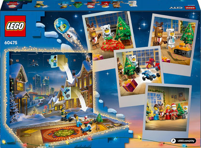 LEGO City Calendario De Adviento 2025 Para Niños Y Niñas De 5+ Años - Cuenta Atrás De Navidad Con 24 Sorpresas Inc. Tren, Coche, Tractor De Juguete, Oso Polar Y 7 Minifiguras - Regalo Navideño 60475