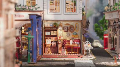 Maqueta en Miniatura Leisure Time Tea Room – Casa de Té DIY con Luces, Detalles Realistas y Muebles en Miniatura 🪑💡