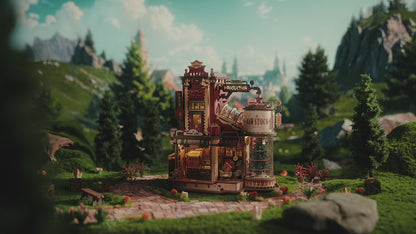 Maqueta de Madera 3D Dream Gift Factory con Caja de Música 🎄🎁